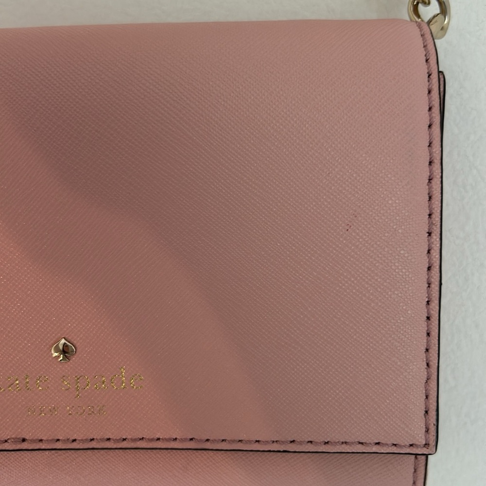 Kate Spade Light Pink Purse Small Gold Chain and Leather Strap - Picture 11 of 16